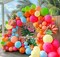 Hot Pink, Orange & Blue Balloon Garland – Double-Stuffed Pink, Green, Yellow, Peach & Teal Balloon Arch Kit for Birthday, Baby Shower, Wedding, Bridal, Tropical, Hawaiian & Luau Party Decorations